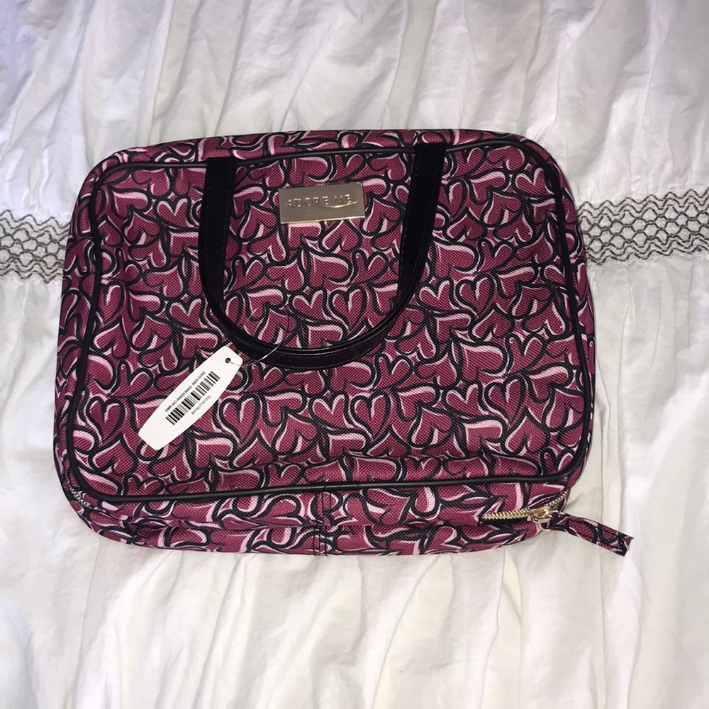 “Adore Me” pink heart Makeup or Travel Bag